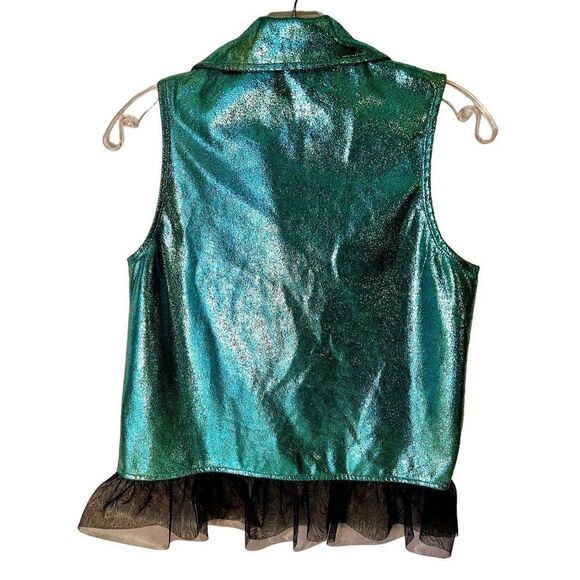 Disney Descendants 3 Teal Uma Motorcycle Vest Black Vest Tulle XL (14/16) - Picture 2 of 8